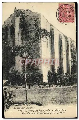 Ansichtskarte AK Environs de Montpellier Maguelone Facade de la Cathedrale