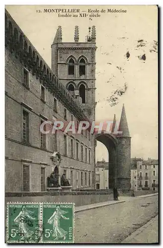 Cartes postales Montpellier Ecole de Medecine fondee au Xll e siecle