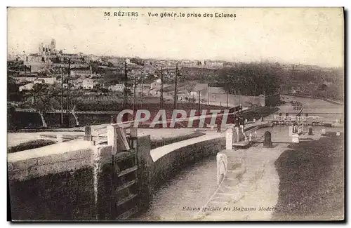 Cartes postales Beziers Vue generale prise des Ecluses