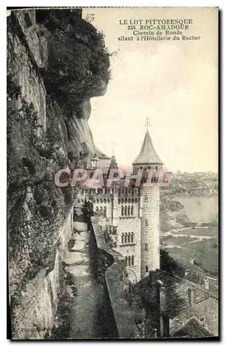 Cartes postales Le Lot Pittoresque Rocamadour Chemin de Ronde allant a l Hotellerie du Rocher