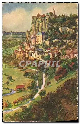 Cartes postales Rocamadour Vue prise de la route de d Hospitalet