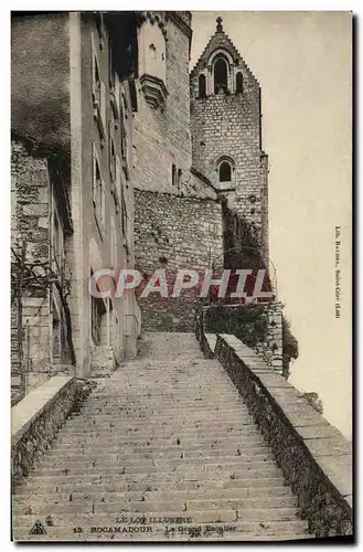 Ansichtskarte AK Rocamadour Le Grand Escalier