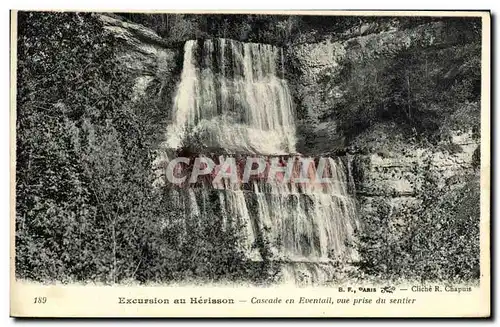 Cartes postales Excursion au Herisson Cascade en Eventail vue prise du sentier