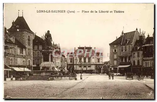 Cartes postales Lons le Saunier Place de la Liberte et Theatre