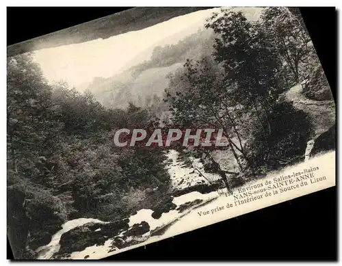 Ansichtskarte AK Environs de Salins les Bains Nans sous Sainte Anne Vue prise de l Interieur de la Source du Lizo