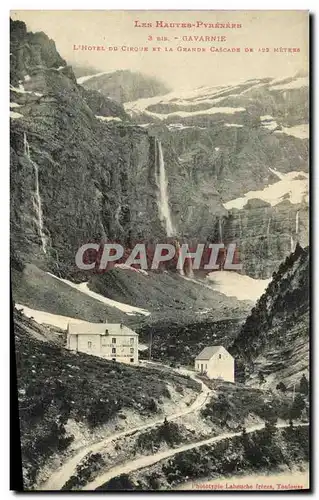 Cartes postales Gavarnie L Hotel Du Cirque Et la Grande cascade