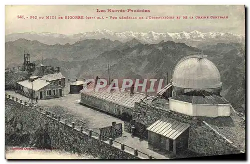 Cartes postales Pic du Midi de Bigorre Vue generale de l observatoire et de la chaine centrale