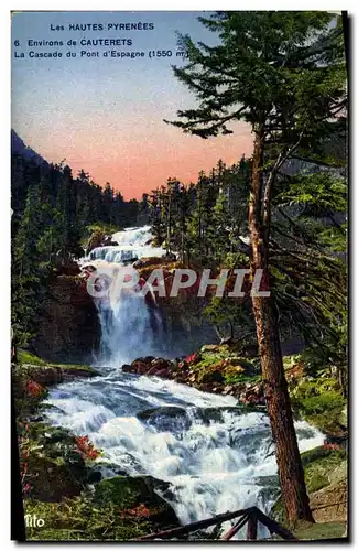 Ansichtskarte AK Environs de Cauterets La Cascade du Pont d Espagne