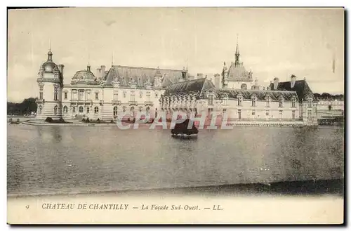 Cartes postales Chateau de Chantilly La Facade Sud Ouest