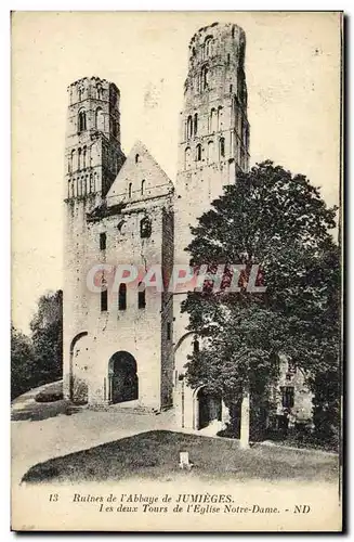 Ansichtskarte AK Jumieges Ruines de L Abbaye les Deux Tours de L Eglise