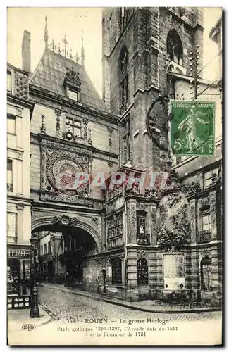 Cartes postales Rouen La Grosse Horloge