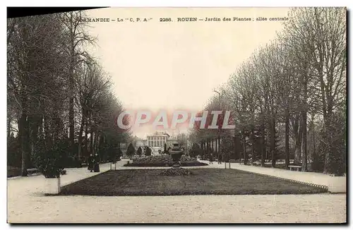 Cartes postales Rouen Jardin des Plantes Allee centrale