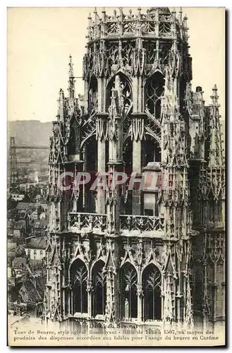 Cartes postales Rouen Cathedrale Tour de beurre Detail du sommet