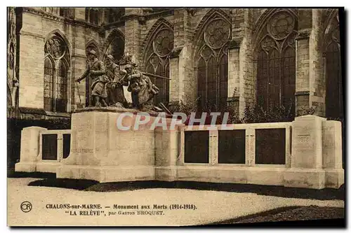 Cartes postales Chalons sur Marne Monument aux Morts La releve Militaria