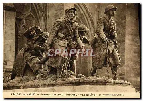 Cartes postales Chalons sur Marne Monument aux Morts La releve Militaria