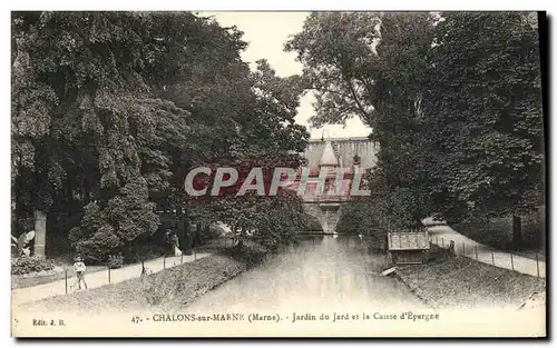 Cartes postales Chalons sur Marne Jardin du Jard et la Caisse d Epargne