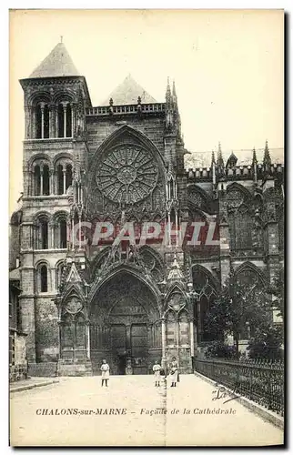 Cartes postales Chalons sur Marne Facacde de la Cathedrale