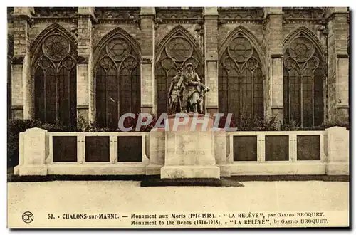 Cartes postales Chalons sur Marne Monument aux Morts La releve Militaria