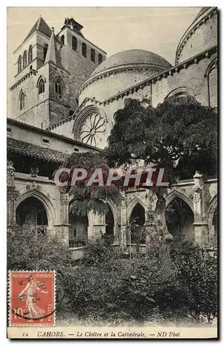 Ansichtskarte AK Cahors Le Cloitre et la Cathedrale