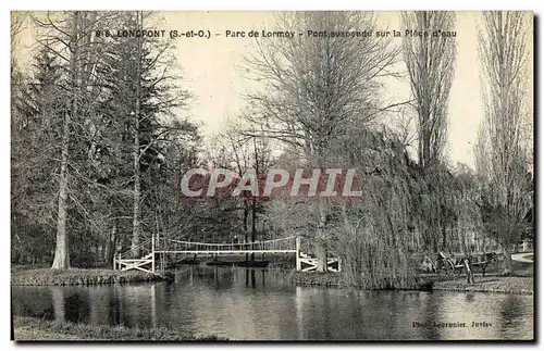 Cartes postales Loncpont Parc de Lormoy Pont Suspendu sur la Piece d eau animee
