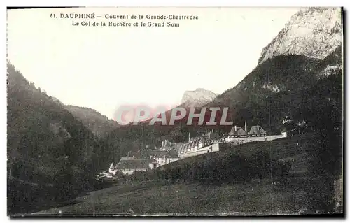 Cartes postales Chartreuse Couvent Le col de la Ruchere et le grand Som