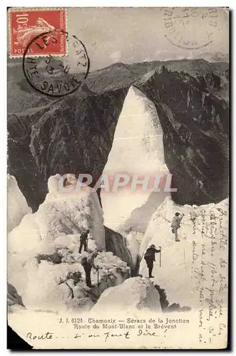 Cartes postales Chamonix Seracs de la Jonction Route du Mont Blanc et le Brevent alpinisme