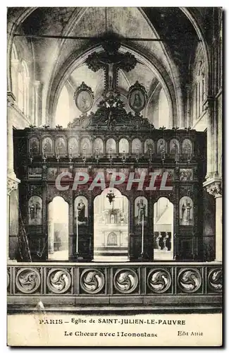 Cartes postales Paris Eglise de Saint Julien le Pauvre Le choeur avec l iconoclaste