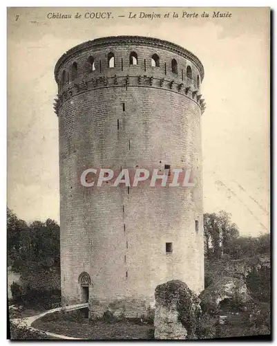 Ansichtskarte AK Chateau De Coucy Le Donjon et la Porte du Musee