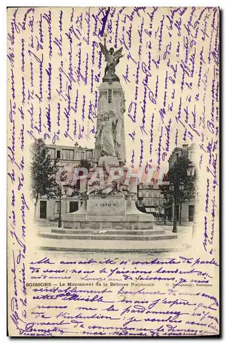 Cartes postales Soissons Le Monument de la Detense Nationale Militaria