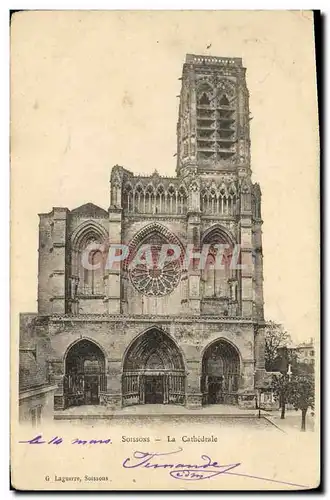 Cartes postales Soissons Facade de la Cathedrale