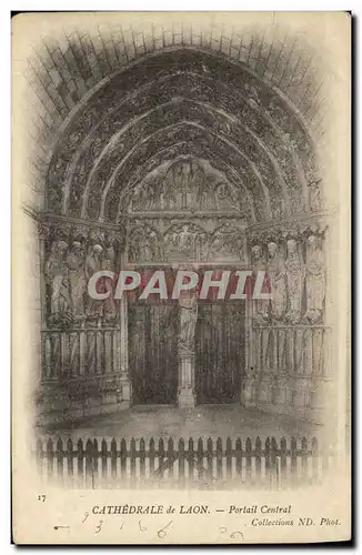 Cartes postales Laon Cathedrale de Portail Central