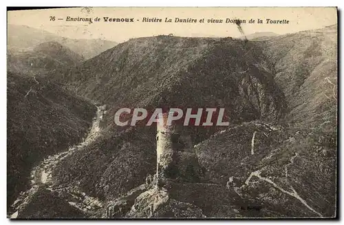 Ansichtskarte AK Environs de Vernoux Riviere La Duniere et Vieux donjon de la Tourette