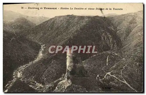 Cartes postales Environs de Vernoux Riviere La Duniere et Vieux donjon de la Tourette