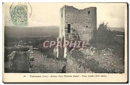 Cartes postales Trevoux Ruines d un Chateau feodal Tour ronde