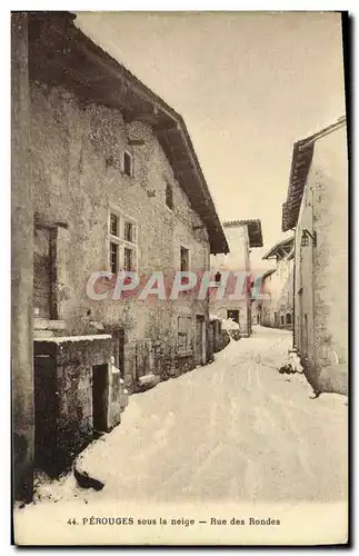Cartes postales Perouges Sous la Neige Rue des Rondes