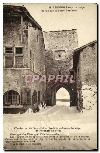 Cartes postales Perouges Sous la Neige Sortie par la porte d en haut