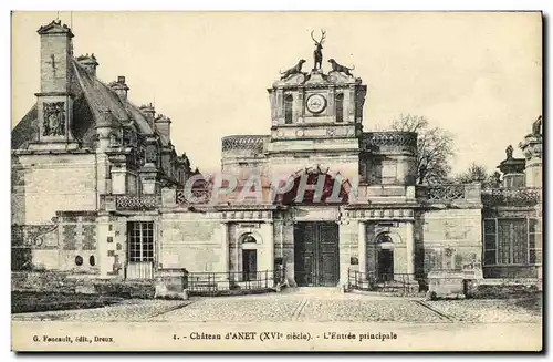 Cartes postales Anet Chateau Entree principale