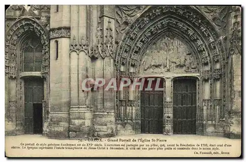 Cartes postales Dreux Grand Portail de L Eglise St Pierre