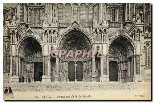 Cartes postales Chartres Portail sud de la Cathedrale