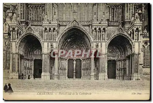 Cartes postales Chartres Portail sud de la Cathedrale