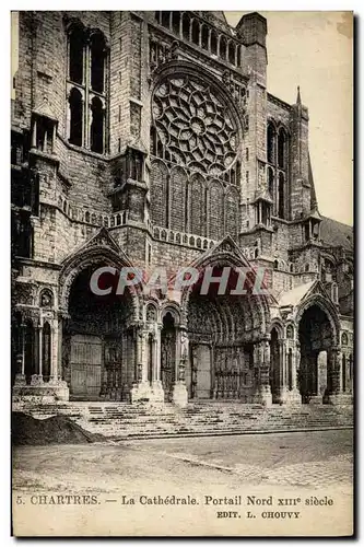 Cartes postales Chartres La Cathedrale portail Nord