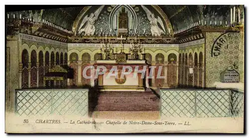 Cartes postales Chartres La Cathedrale Chapelle de Notre Dame sous Terre