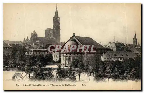 Cartes postales Strasbourg Le Theatre et la Cathedrale