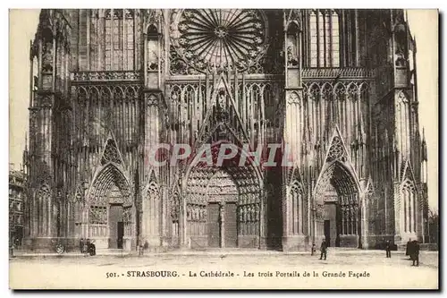 Cartes postales Strasbourg La Catherale Les trois portails de la Grande Facade