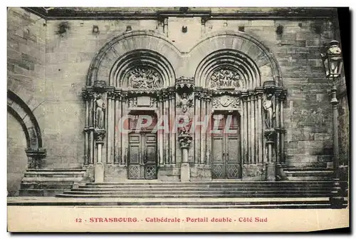 Cartes postales Strasbourg Cathedrale Portail double Cote Sud