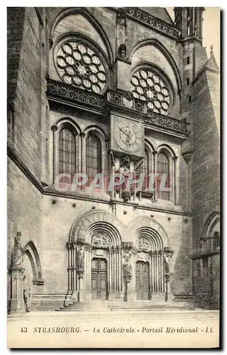 Ansichtskarte AK Strasbourg La Cathedrale Portail Meridional