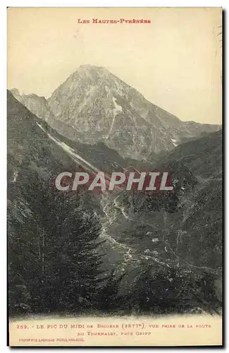 Cartes postales Lic Pic du Midi de Bigorre Vue prise de la Route du Toumalet prise Gripp