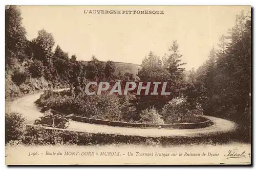 Ansichtskarte AK Le Mont Dore Un Tournant Brusque sur le Ruisseau de Dyane Automobile