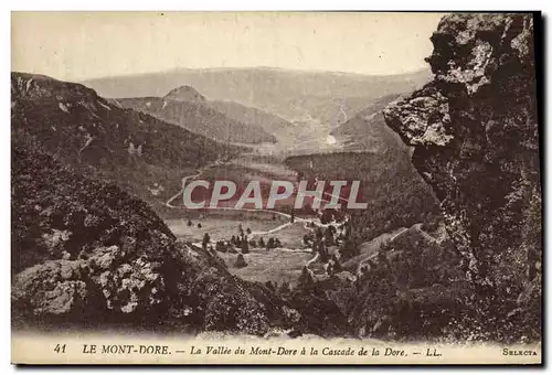 Ansichtskarte AK La Bourboule La Vallee du Mont Dore a la Cascade de la Dore