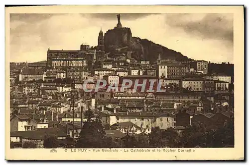 Cartes postales L Auvergne Le Puy Vue Generale La Cathedrale et le Rocher corneille